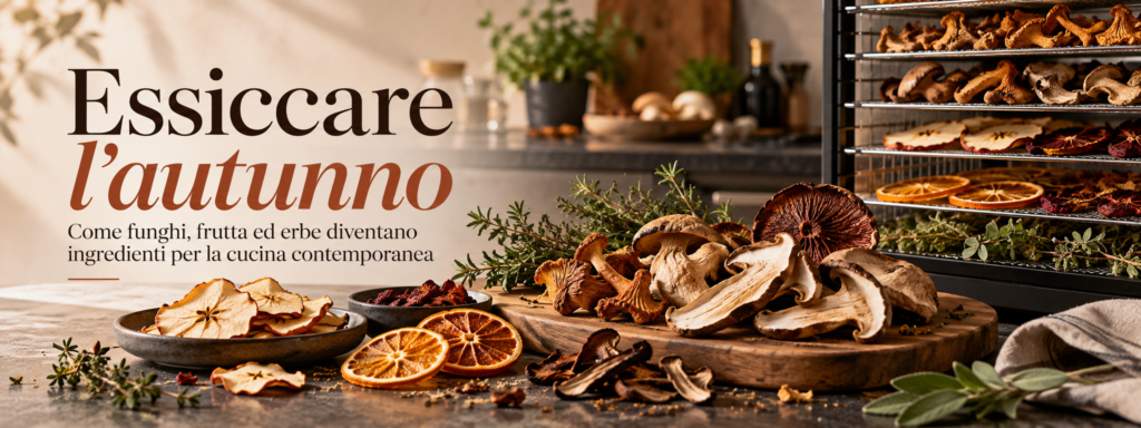 Essiccare l’autunno: come funghi, frutta ed erbe diventano ingredienti per la cucina contemporanea