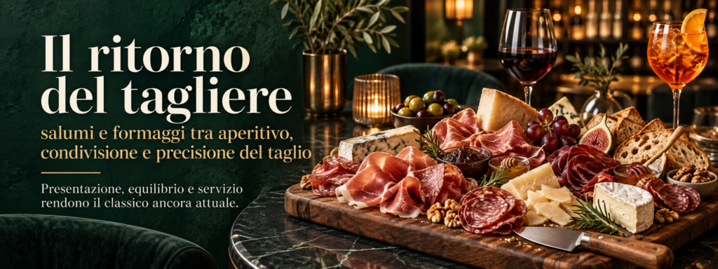Il ritorno del tagliere: salumi e formaggi tra aperitivo, condivisione e precisione del taglio