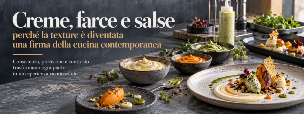 La cucina delle consistenze: creme, farce e salse raccontano quanto la tecnica può cambiare un ingrediente
